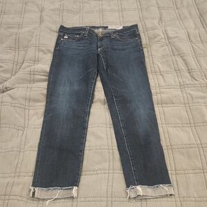 AG Adriano Goldschmied Indigo "The Stilt Roll Up Cigarette" Ankle Jeans Size 26!